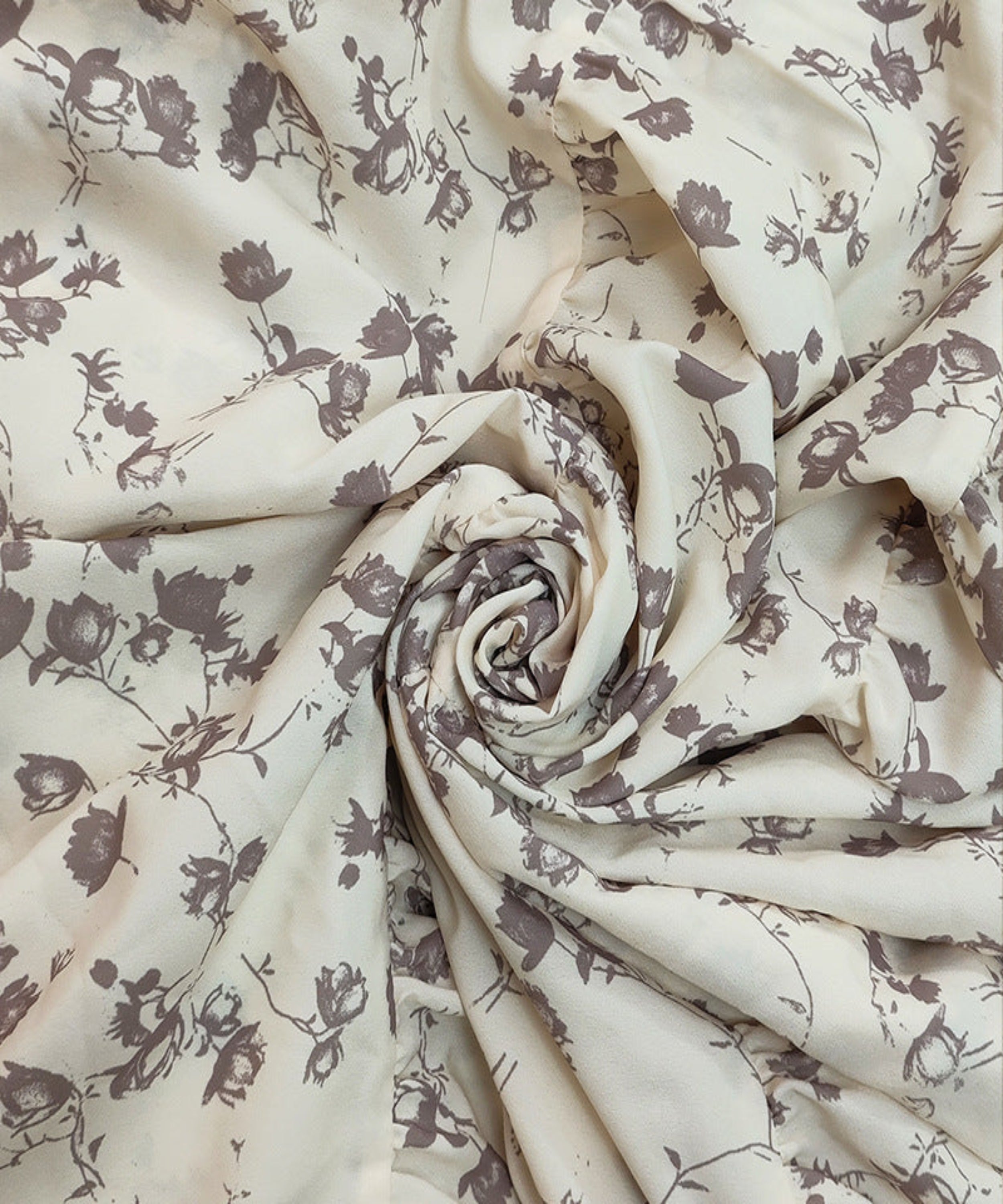 Floral patterned fabric with a beige background