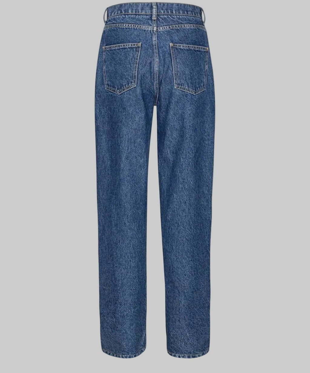 Blue jeans on a white background