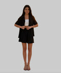 Woman standing on a white background