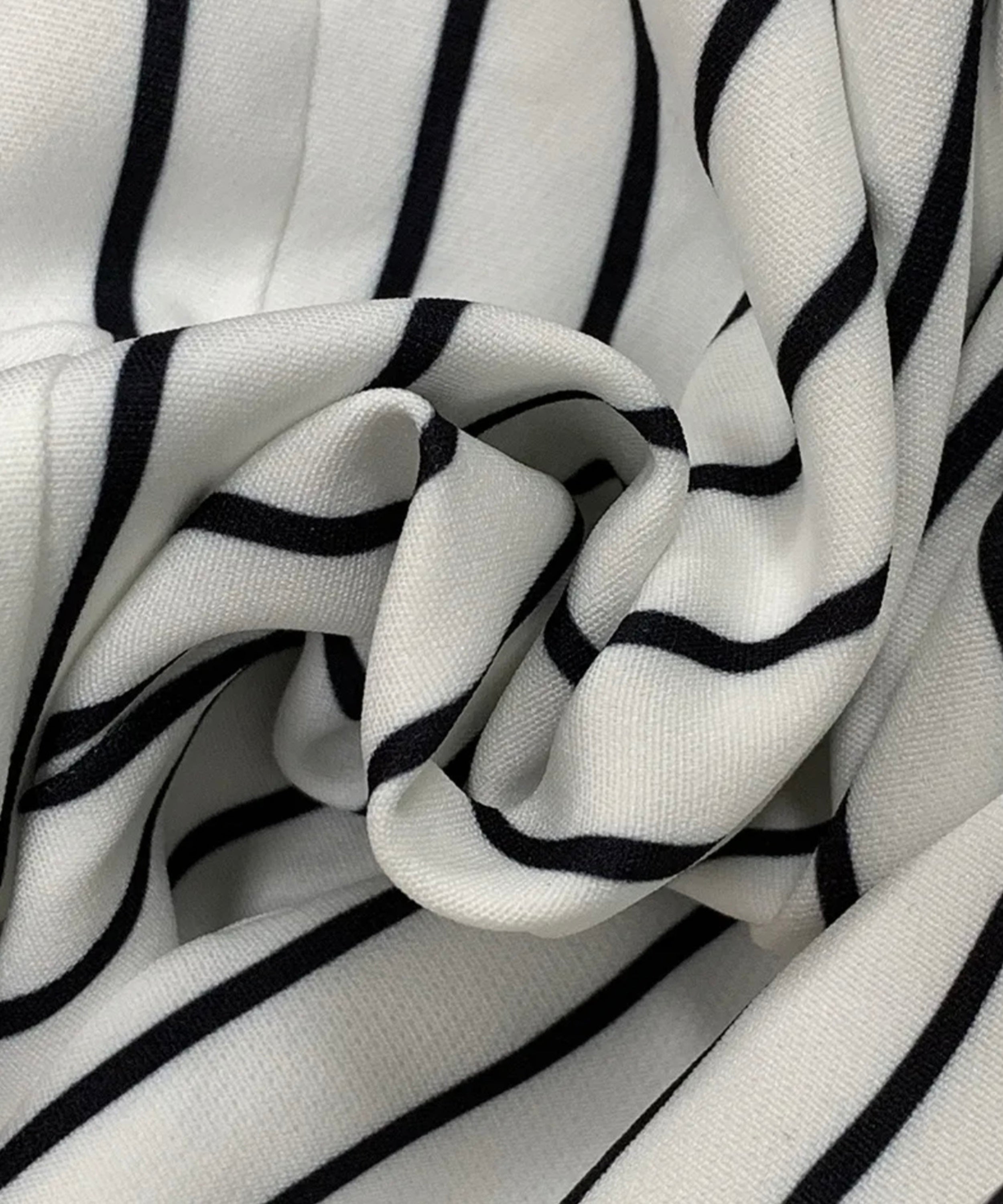 Close-up of black and white striped fabric