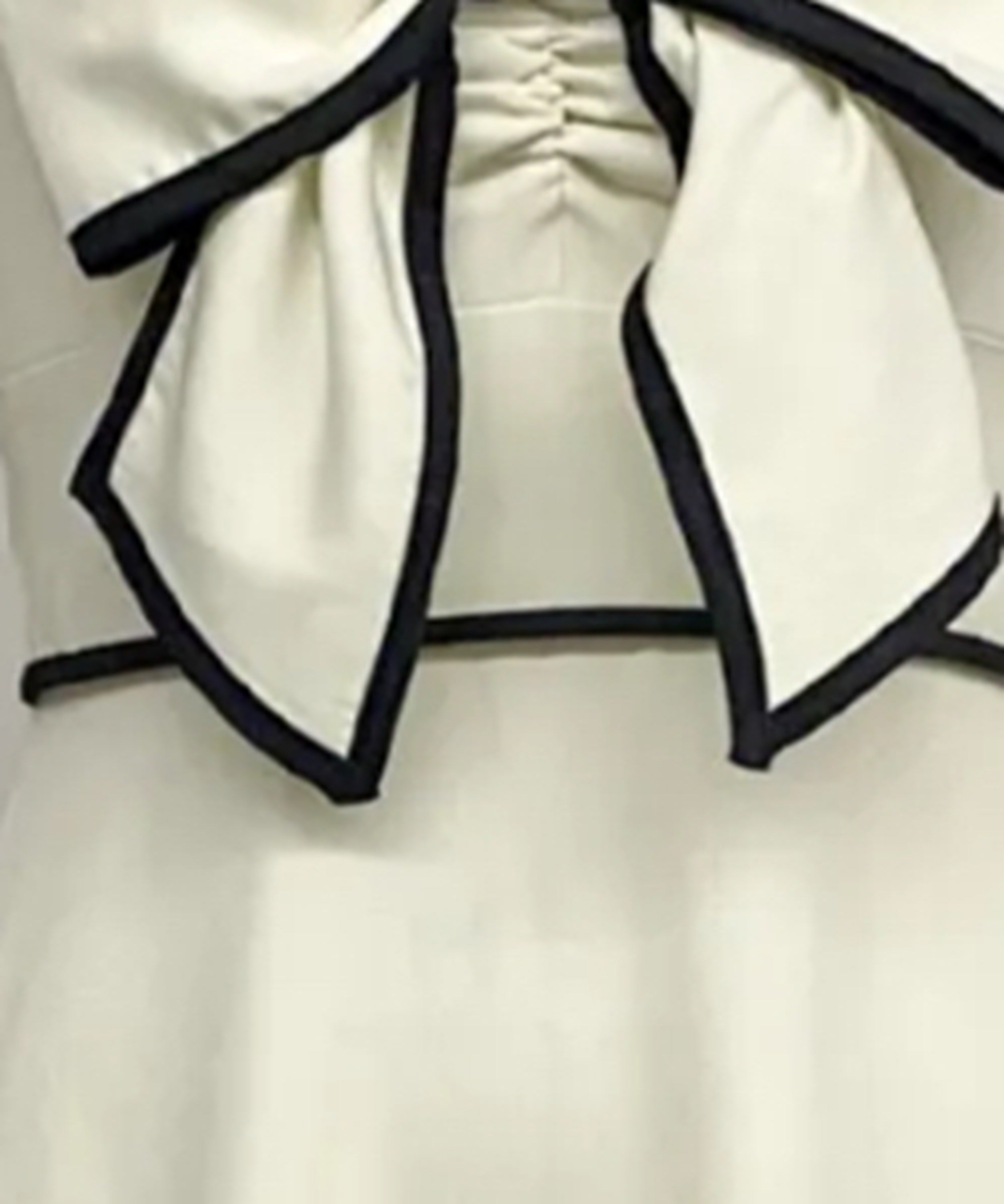 beige material of the dress

