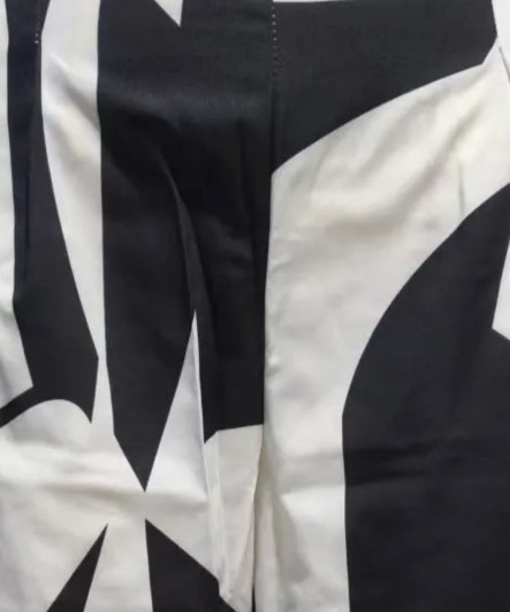 Close-up of black and white patterned fabric